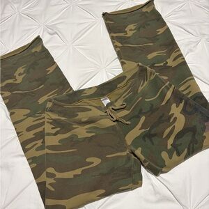 Women’s Lucky Brand Green Camo Camouflage Lounge Pant Sweatpants Small
